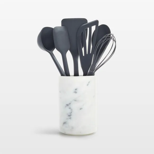 GreenPan Platinum Gray Silicone 7-Piece Utensil and Crock Set
