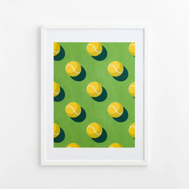 Grass Court Tennis Toss White Framed Wall Art Print 30" x 40" by Venus Williams