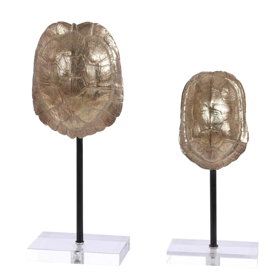 Eris Turtle Shell Table, Set Of 2 - Gold