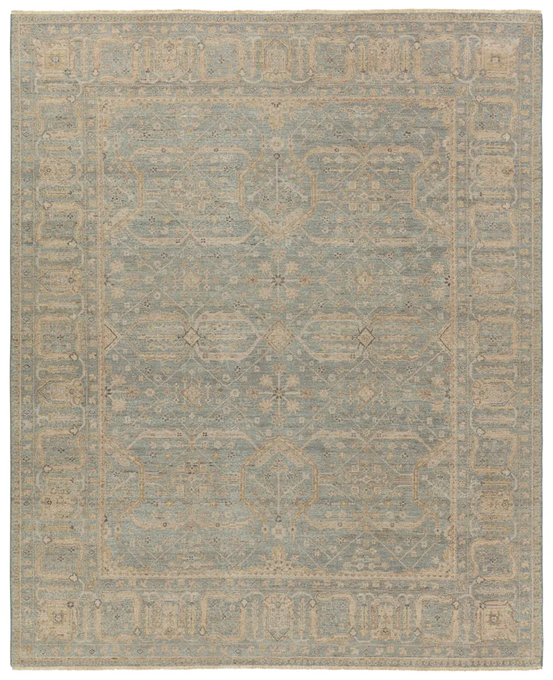 Maison Hand-Knotted Medallion Gray/ Tan Area Rug (6'X9')