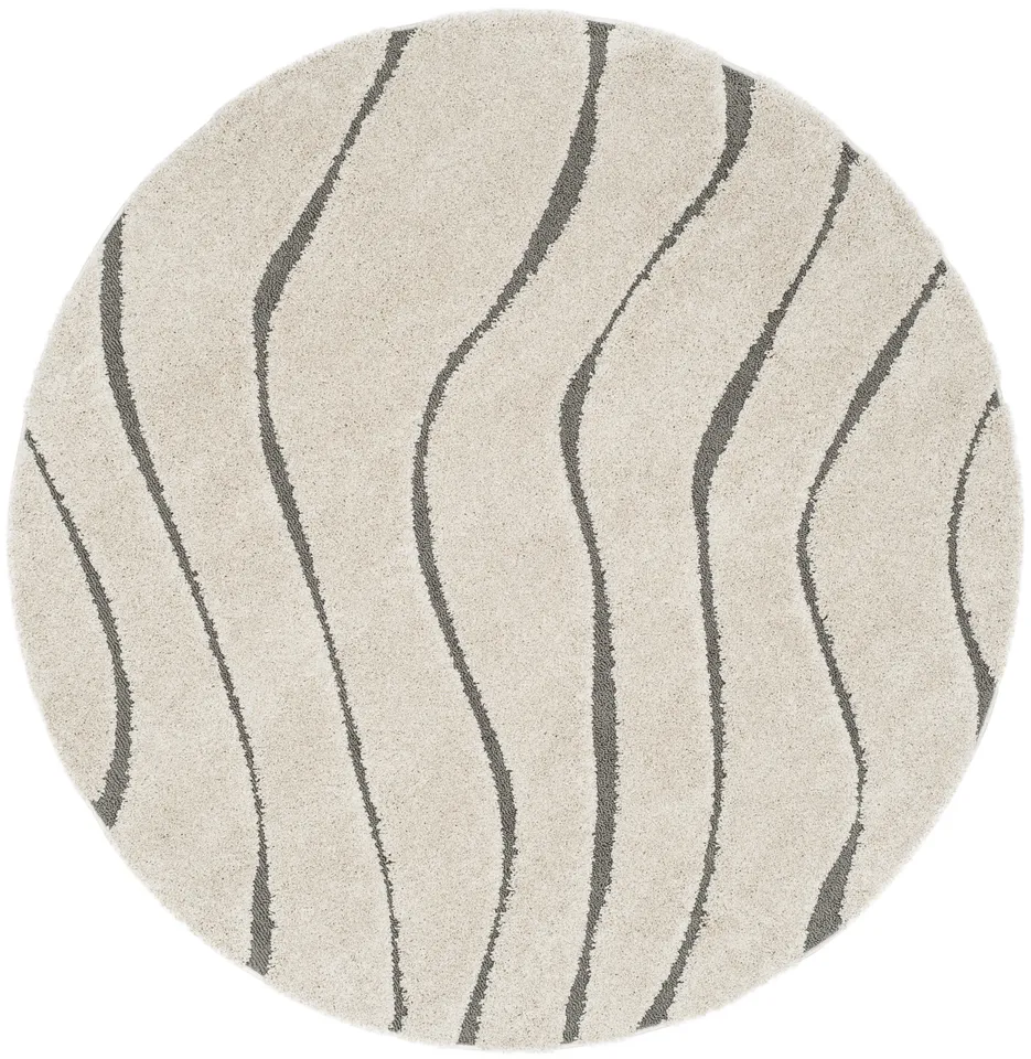 Arlo Home Woven Area Rug, SG472-1180, Cream/Grey,  6' 7" X 6' 7" Round