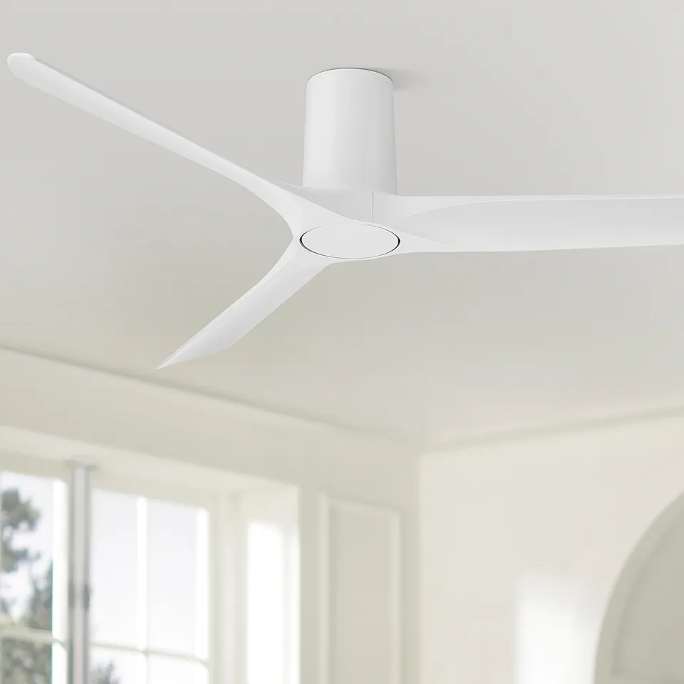 52" Casa Vieja Zebec White Hugger Ceiling Fan with Remote Control