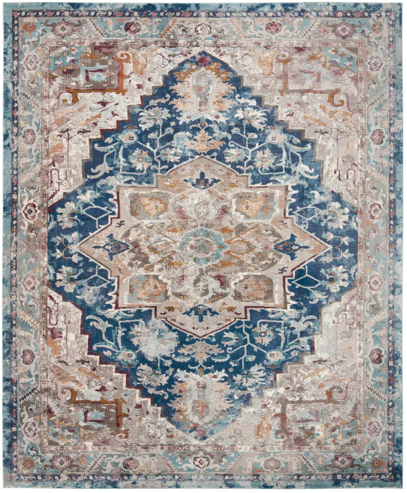 Arlo Home Woven Area Rug, ARA119B, Blue/Beige,  9' X 12'