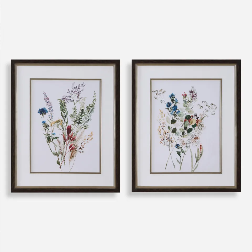 Delicate Flowers Framed Prints Set/2