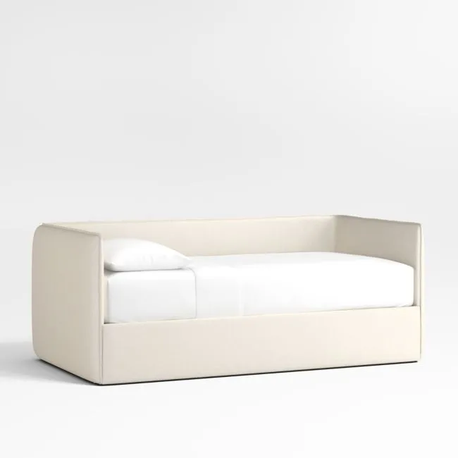 Noa Cream Kids Twin Daybed with Storage and Trundle Bed
