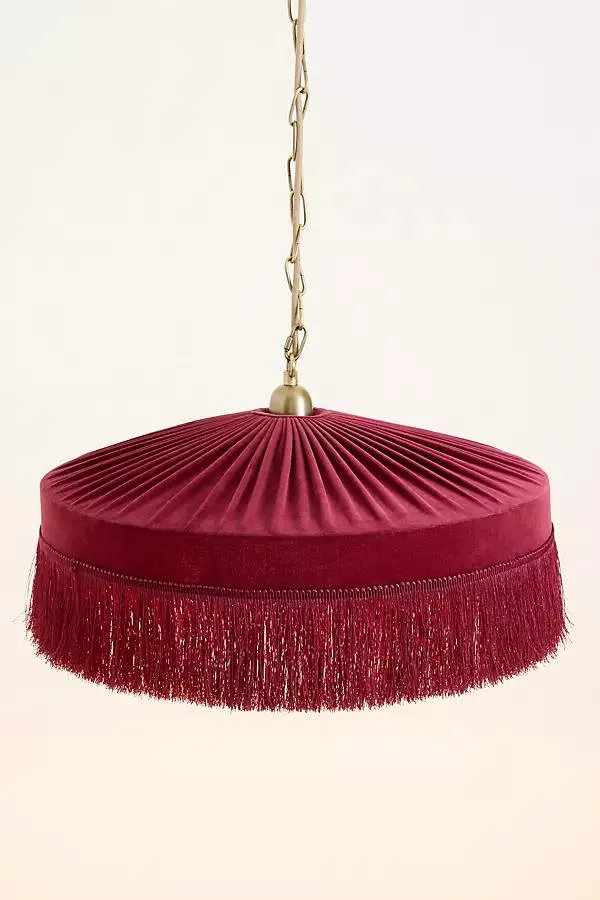 Sinclair Tassel-Fringed Velvet Pendant
