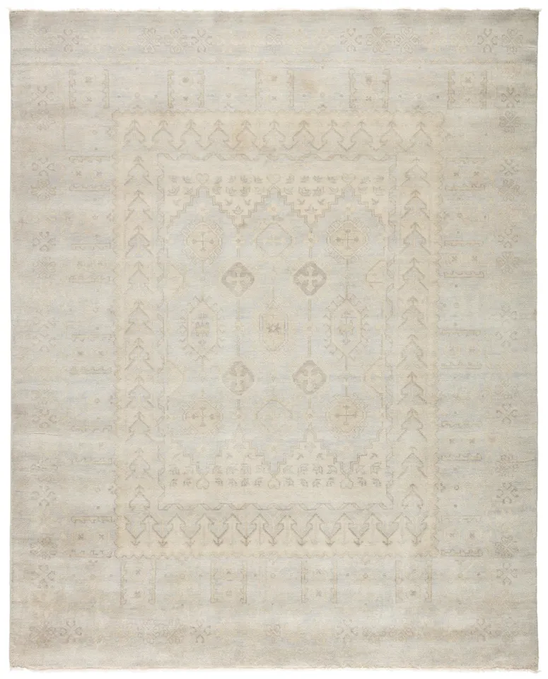 Chival Hand-Knotted Tribal Light Gray/ Beige Runner Rug (2'6"X8')