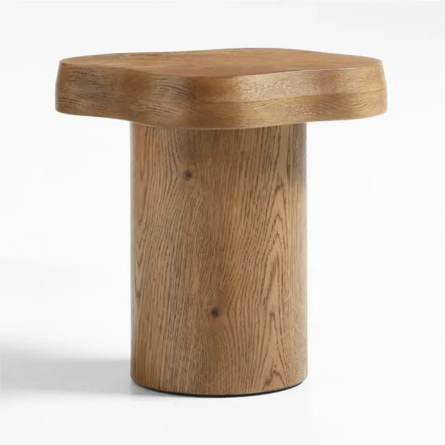 Winslow Oak Wood 18" Pedestal Side Table by Jake Arnold