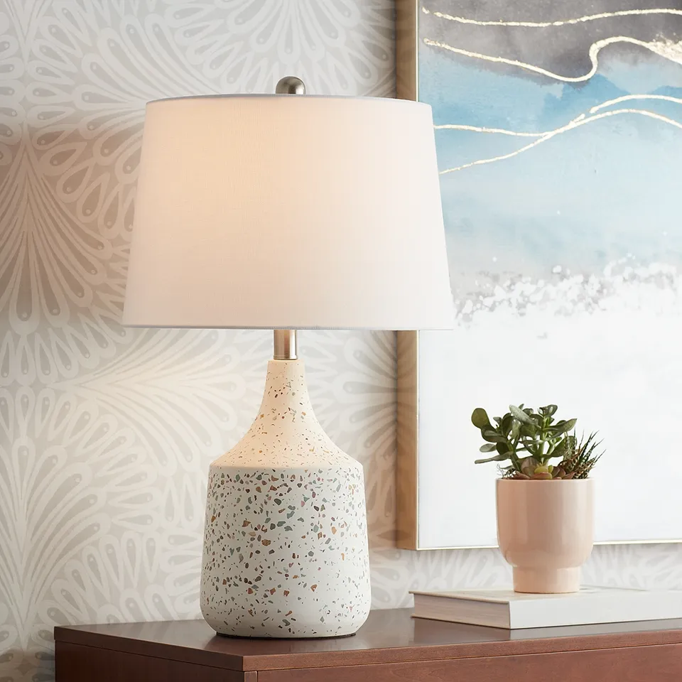 Pavimento 23 1/2" High Modern Ivory Terrazzo Marble Table Lamp