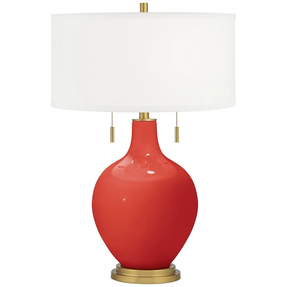 Cherry Tomato Toby Brass Accents Table Lamp