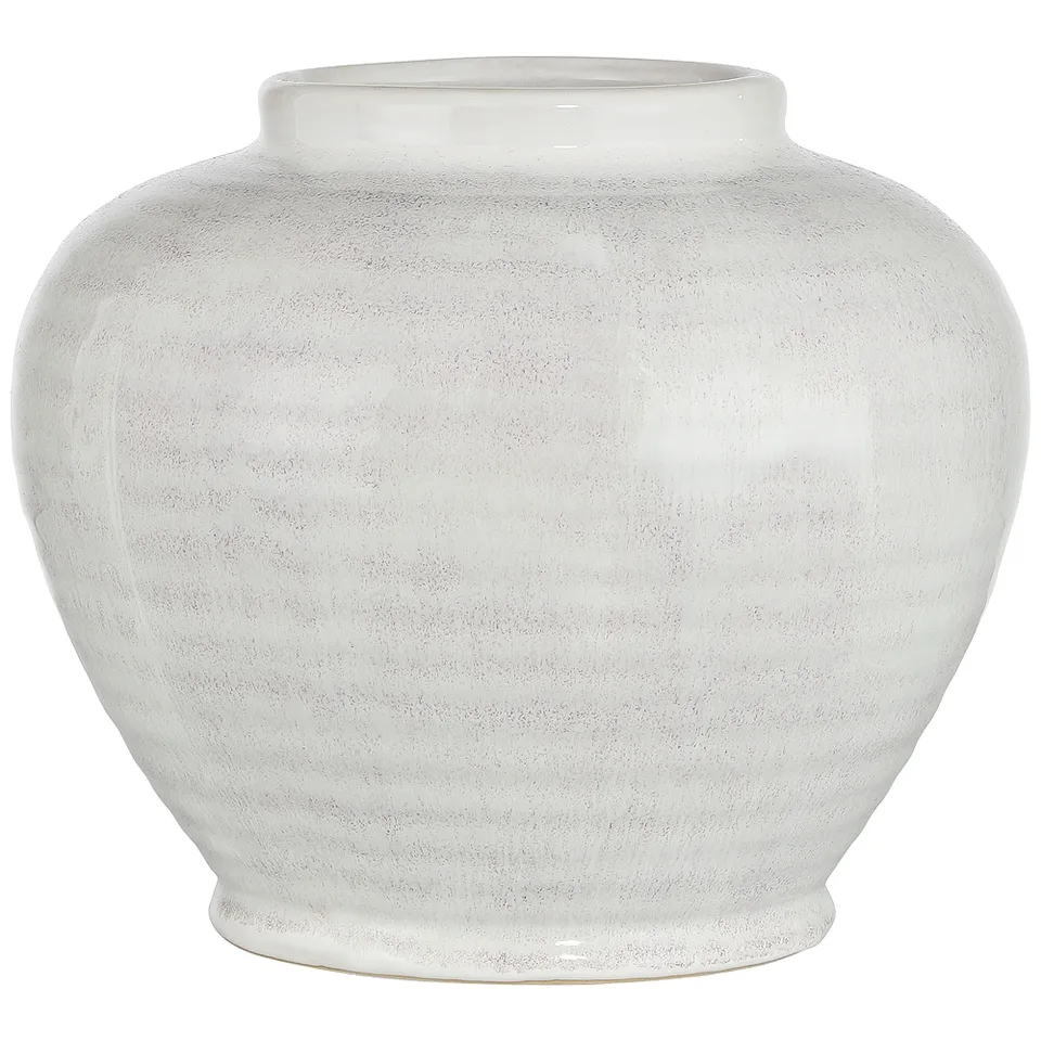 Bianco 9" High Glossy White Hand-Finished Ceramic Vase