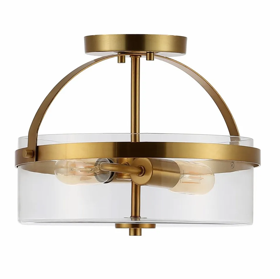 Nensor 2 Light 13" Flush Mount - Brass/Clear