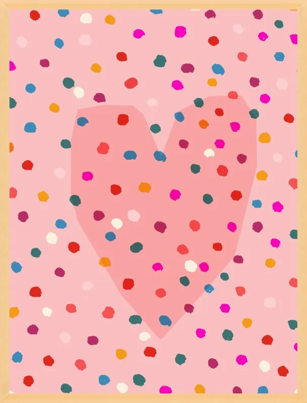 Rainbow Dotty Heart by Paula Mills for Artfully Walls