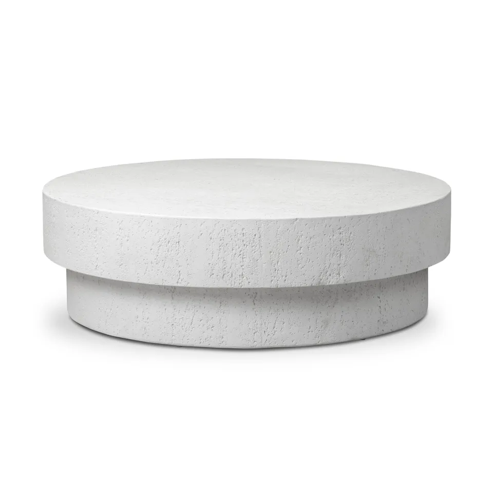 Kesia Outdoor Coffee Table - Coarse Ivory Concrete
