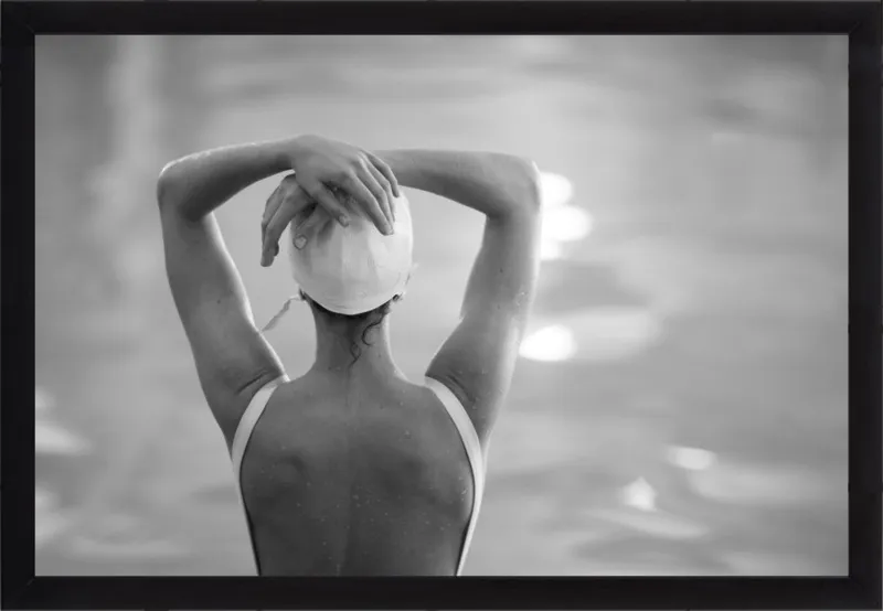 Woman Swimmer in a White Cap by Lucy Snowe for Artfully Walls