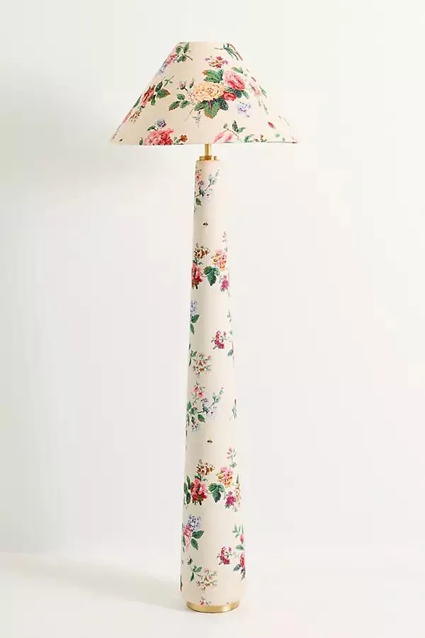 Lulu Printed Fabric Upholstered Empire Floor Lamp