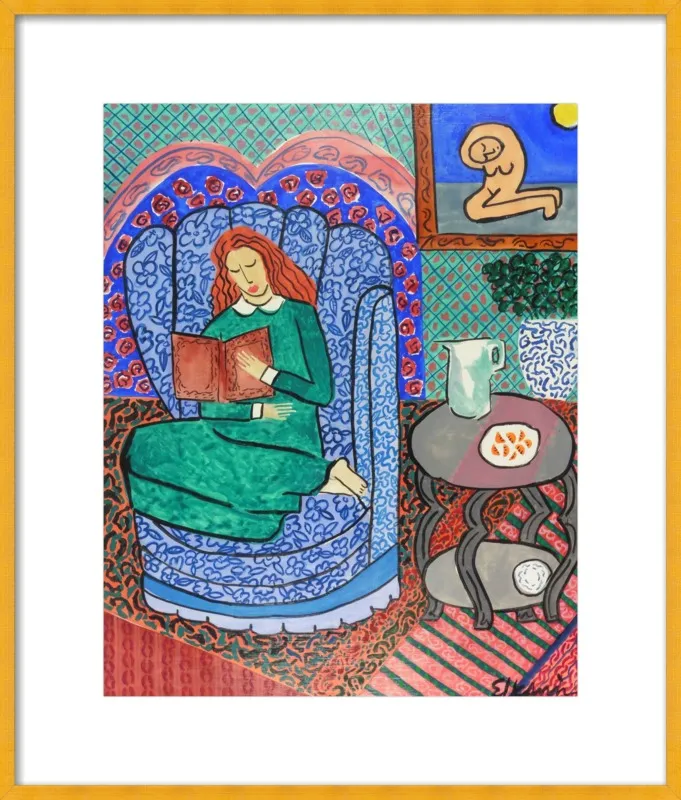 Red Headed Reader by Linda Elksnin for Artfully Walls