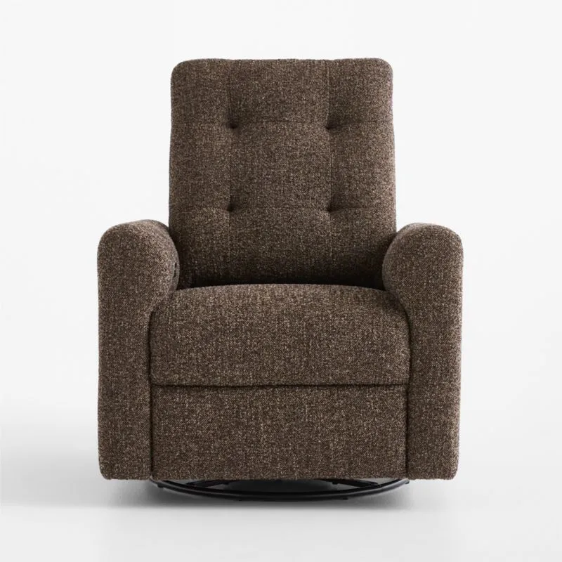 Rory Chocolate Brown Swivel Glider Power Recliner Nursery Chair