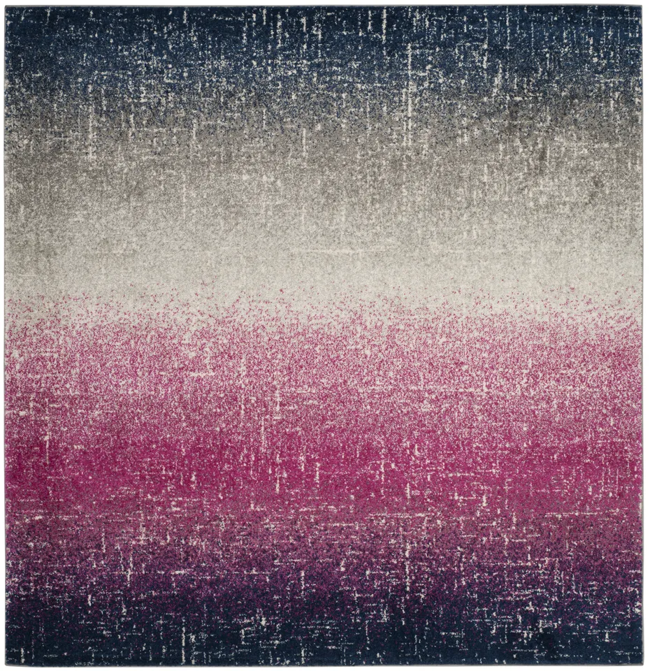 Arlo Home Woven Area Rug, MAD601M, Fuchsia/Navy,  6' 7" X 6' 7" Square