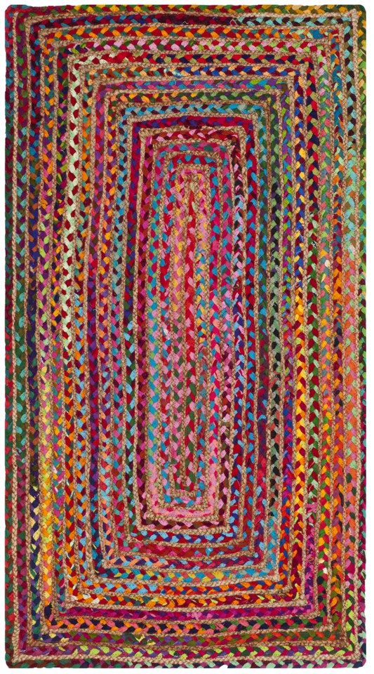 Arlo Home Hand Woven Area Rug, CAP202A, Red/Multi,  2' 3" X 10'