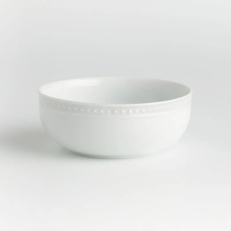 Staccato White Porcelain Cereal Bowls, Set of 8