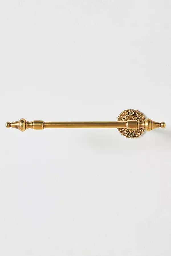 Ida Heritage Brass Scalloped Feather Peacock Toilet Paper Holder
