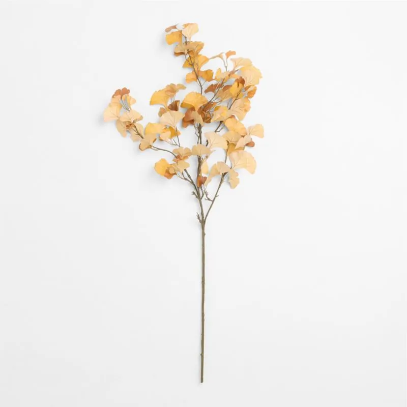 Faux Yellow Gingko Leaf Spray 50"
