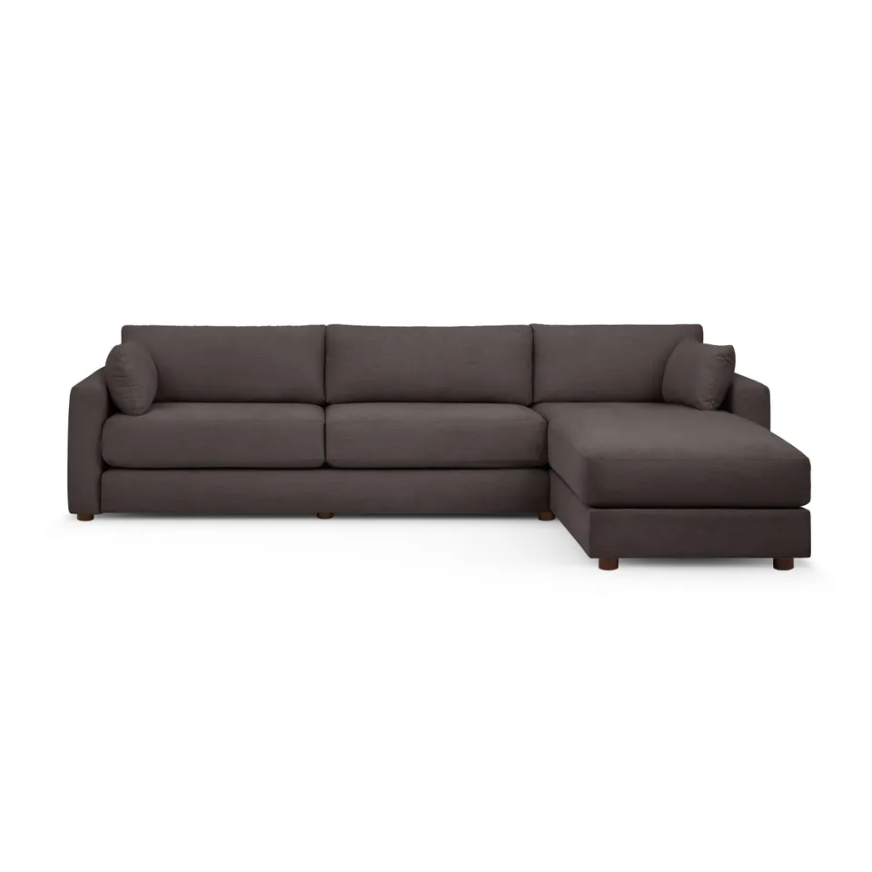 Span Sleeper Storage Sectional with Reversible Chaise - Heather Charcoal - Performance Chenille