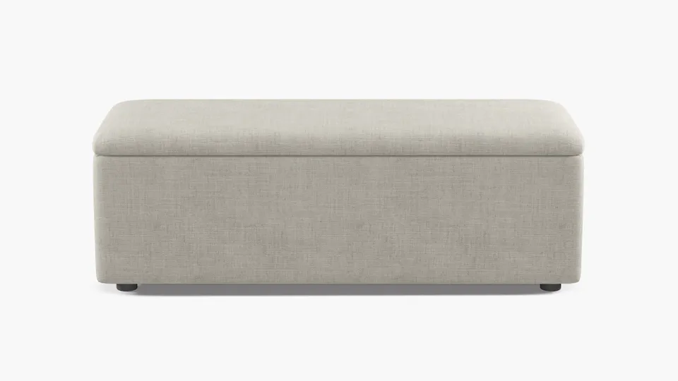 Classic Storage Bench, Ivory Luxe Linen