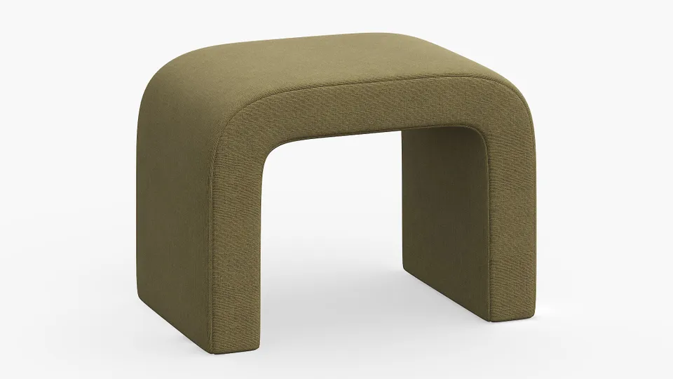 Waterfall Ottoman, Olive Everyday Linen