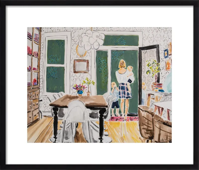 Dining Room with Wallpaper by Kate Lewis for Artfully Walls