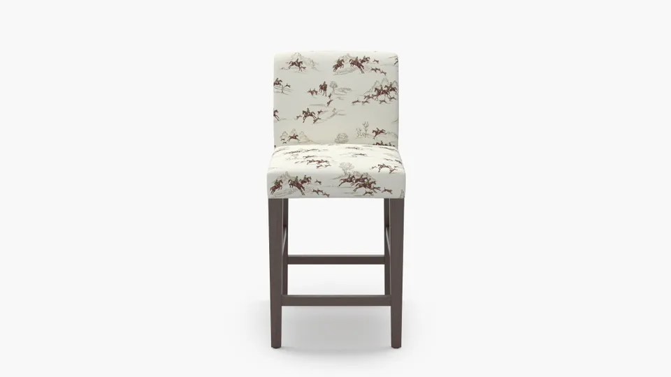 Signature Dining Counter Stool, Green Cotswold Hunt, Espresso Square Tapered Leg