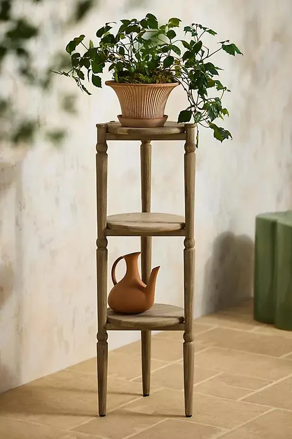 Solarium Tiered Teak Plant Stand