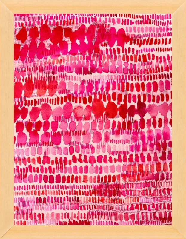 Pink and Red Watercolor Patterns Wall Art  by Paula Mills for Artfully Walls