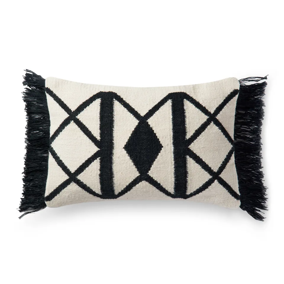 Loloi No Name Black / Ivory 13" x 21" Cover Only