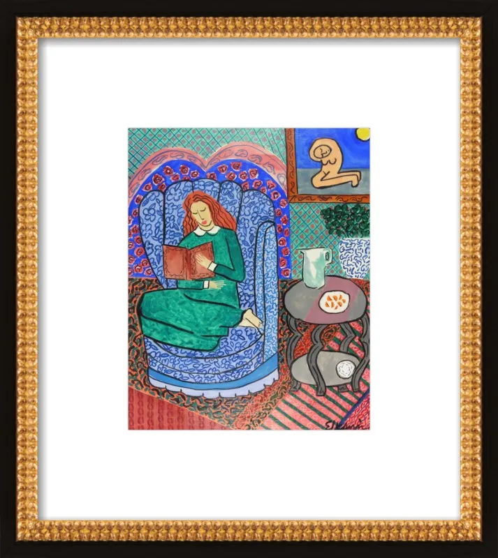 Red Headed Reader by Linda Elksnin for Artfully Walls