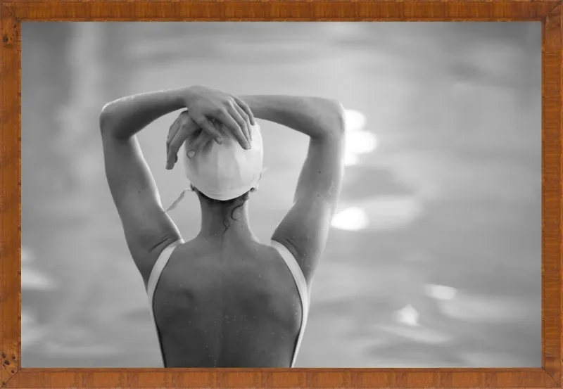 Woman Swimmer in a White Cap by Lucy Snowe for Artfully Walls