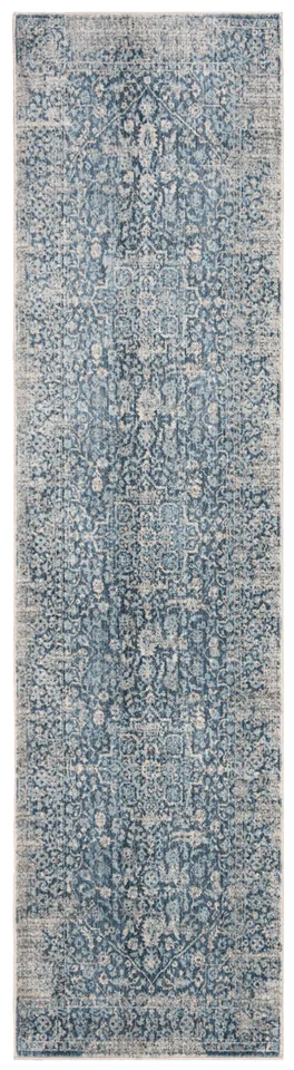 Arlo Home Woven Area Rug, VTP484M, Blue/Ivory,  2' 2" X 12'