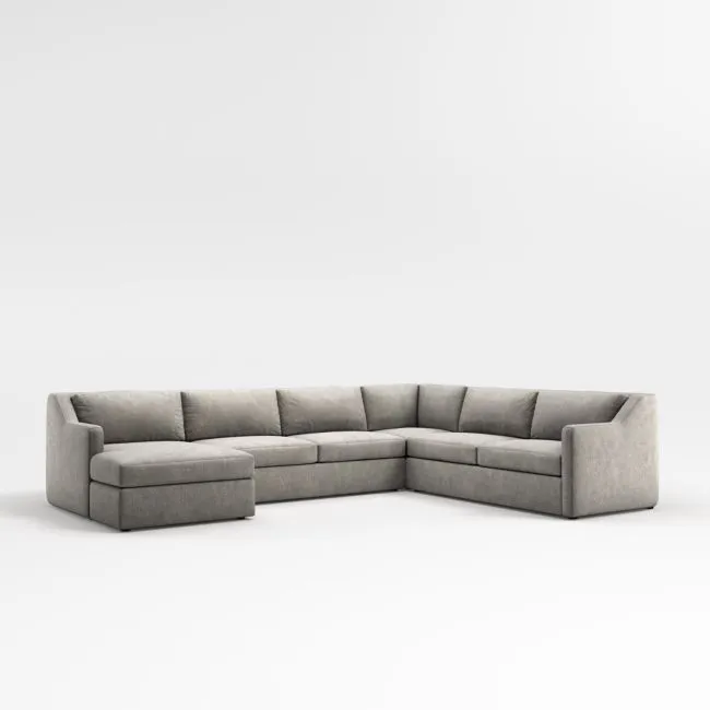 Notch 4-Piece L-Shaped Sectional Sofa with Chaise Lounge
