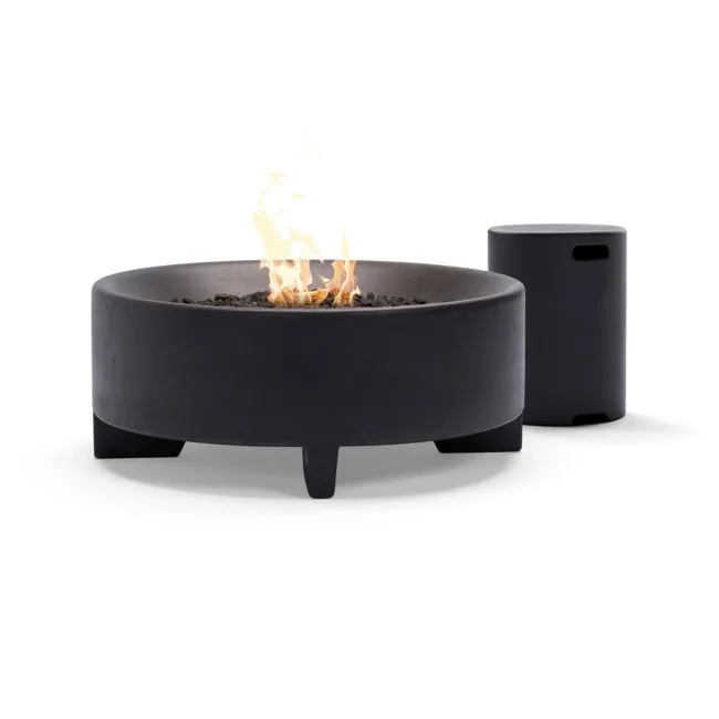 Neighbor ™ Rook Round Charcoal Propane Fire Table
