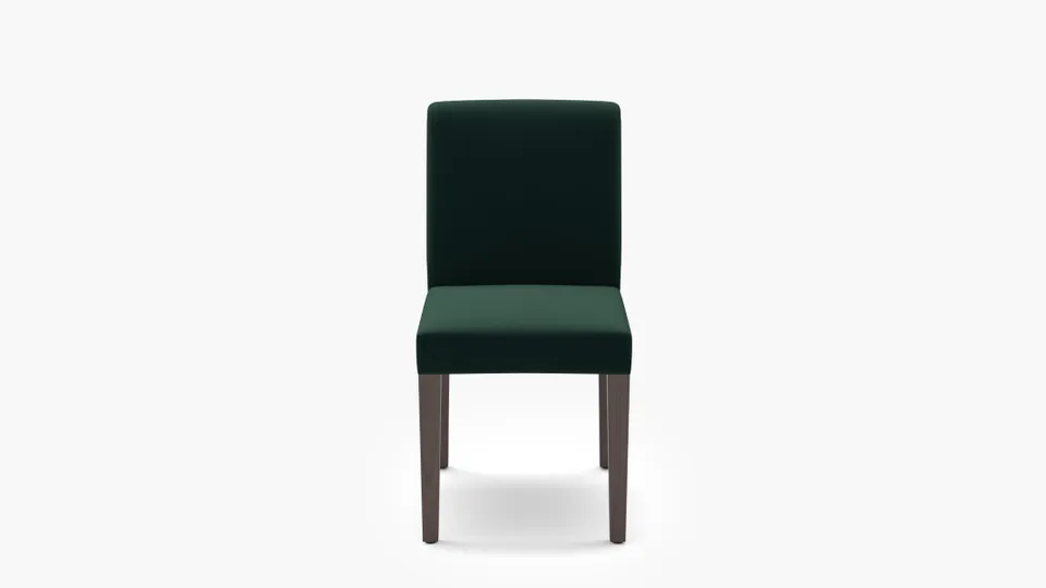 Signature Dining Chair, Spruce Performance Plush Velvet, Espresso Square Tapered Leg
