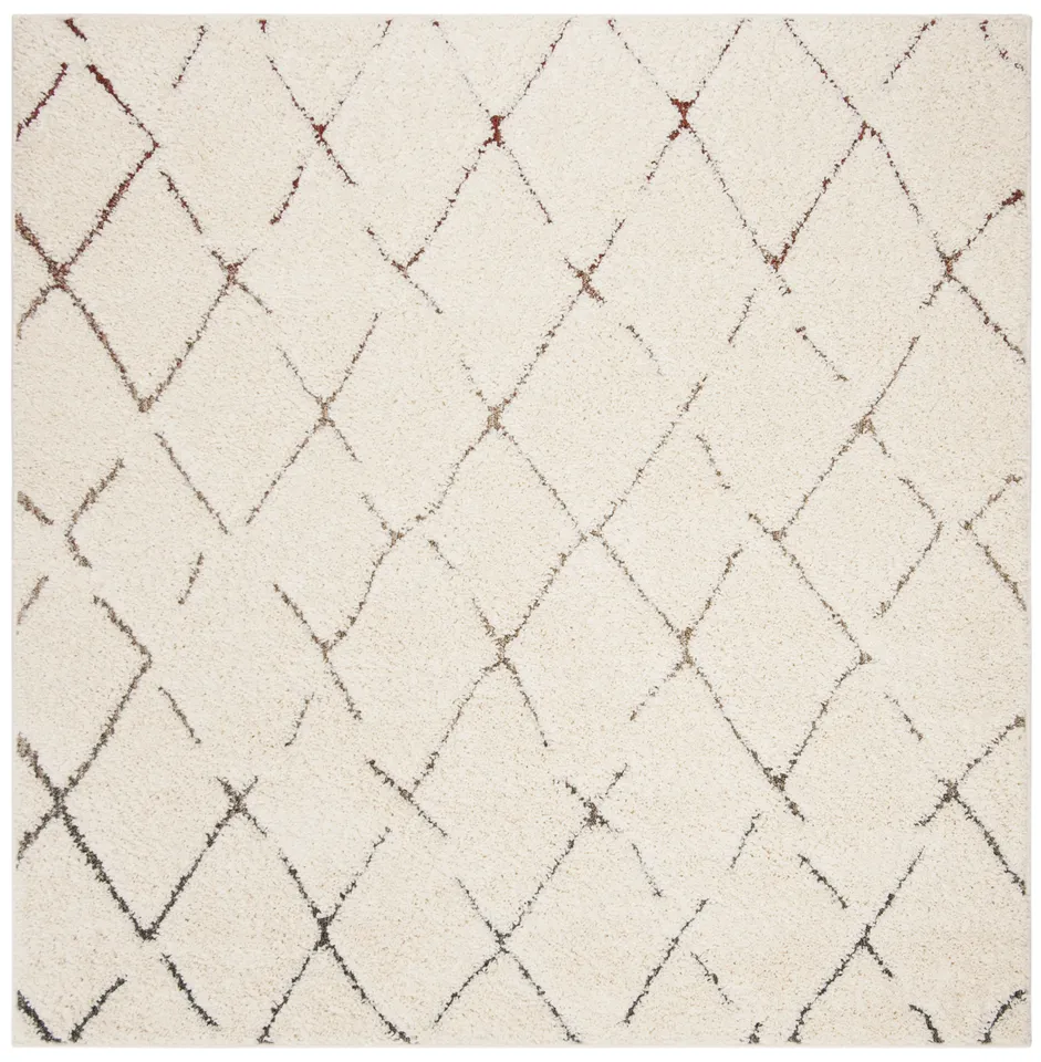 Arlo Home Woven Area Rug, SGG174A, Cream/Multi,  6' 7" X 6' 7" Square