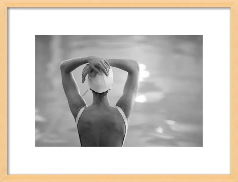 Woman Swimmer in a White Cap by Lucy Snowe for Artfully Walls