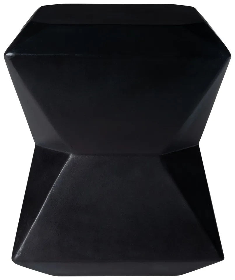 Conan Concrete Accent Stool - Black
