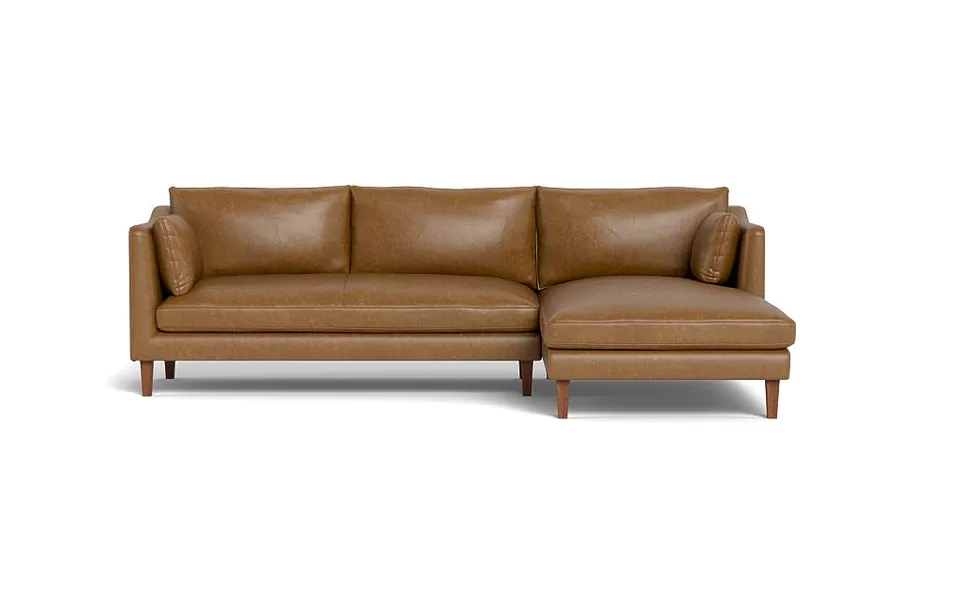 Caitlin Leather Right Chaise Sectional by The EverygirlÃ?Â®