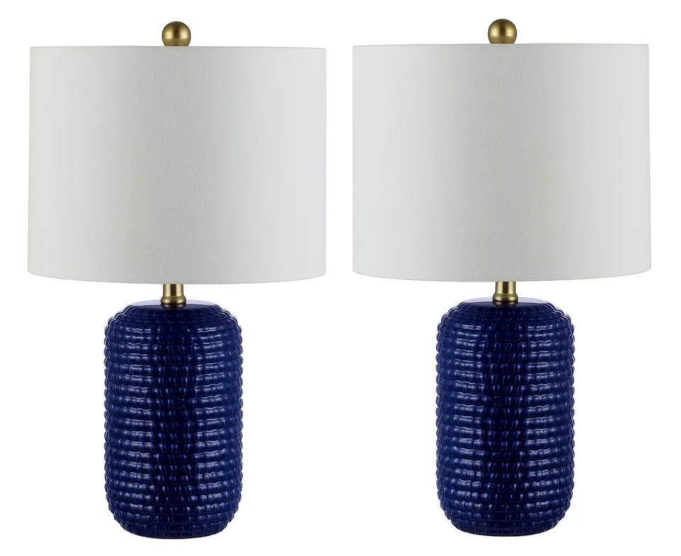 Jace 22" Table Lamp, Set Of 2 - Navy Blue