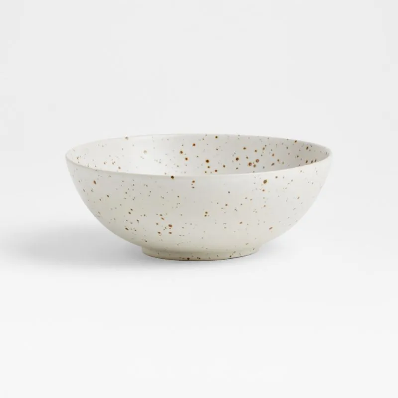 Craft Speckled White Stoneware Bowls, Set of 8