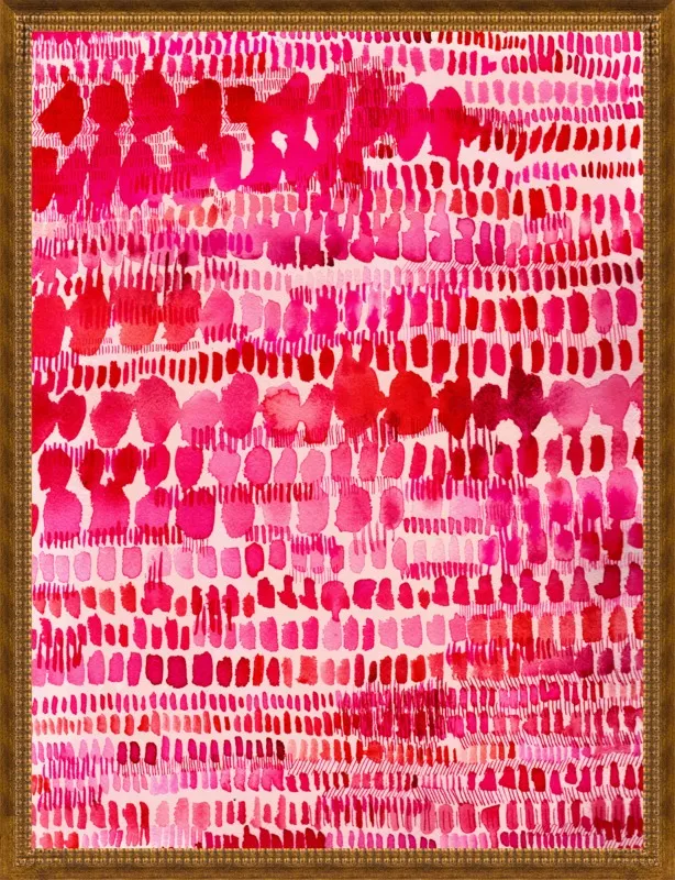 Pink and Red Watercolor Patterns Wall Art  by Paula Mills for Artfully Walls