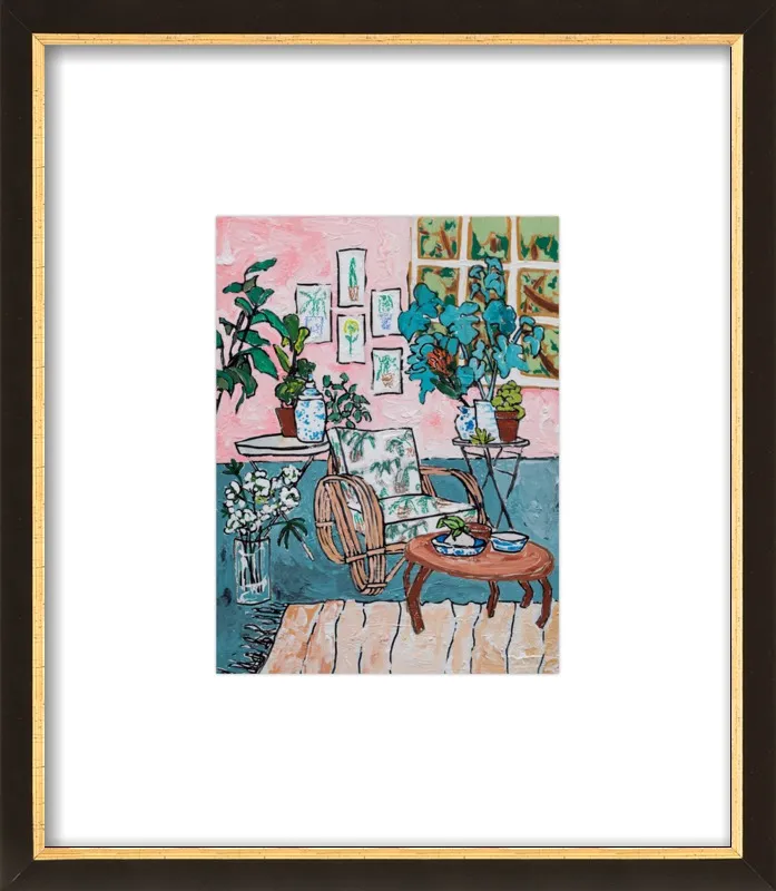 Cane Chair in Tropical Interior by Lara Lee Meintjes for Artfully Walls