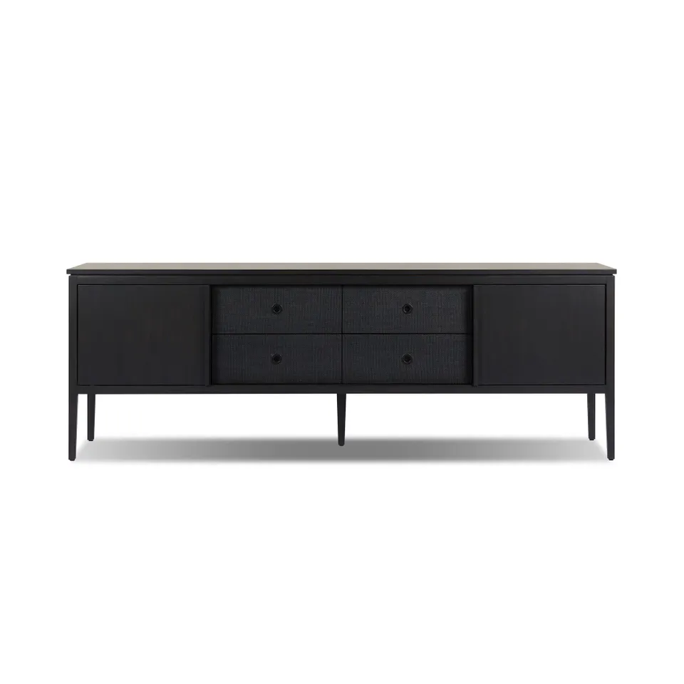 Dawn Media Console - Black Raffia